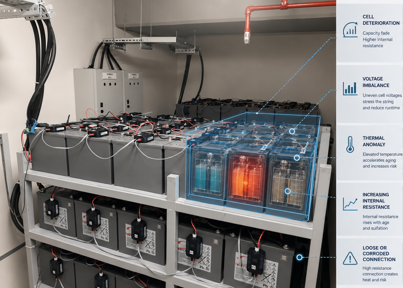 data center UPS battery room hidden errors